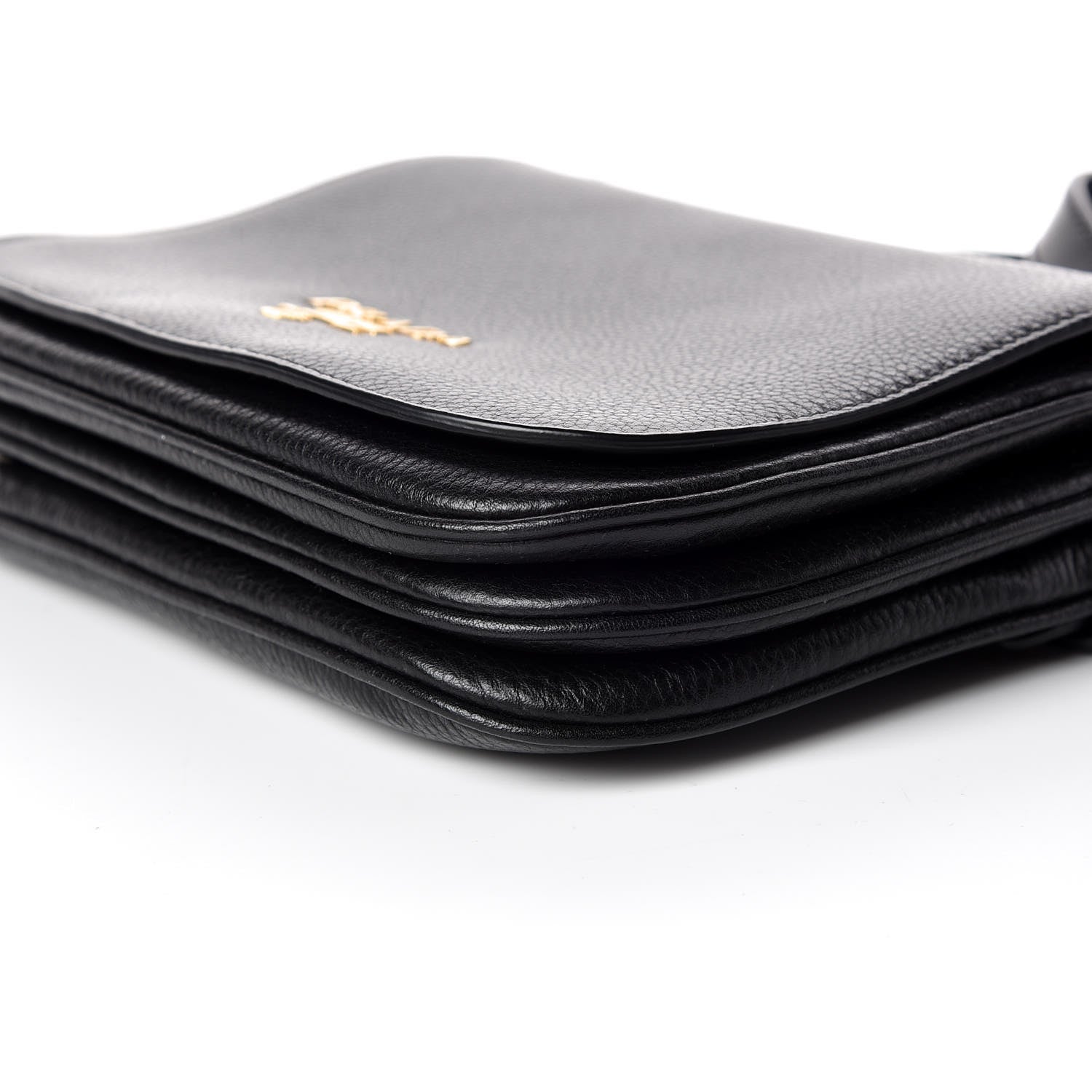 Prada Vitello Daino Saddle Bag Black 6 of 9