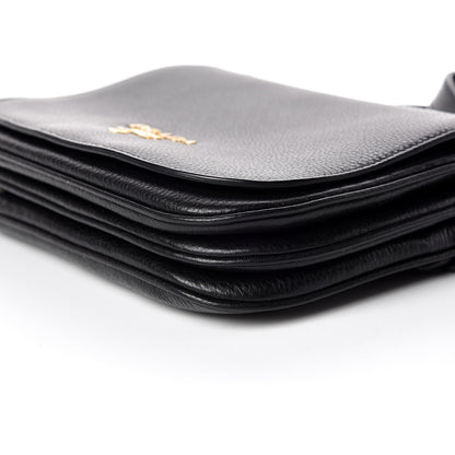 Prada Vitello Daino Saddle Bag Black 6 of 9