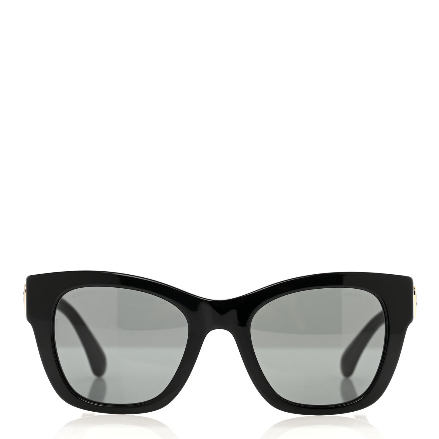 Acetate Square CC Heart Sunglasses 5478-A Black