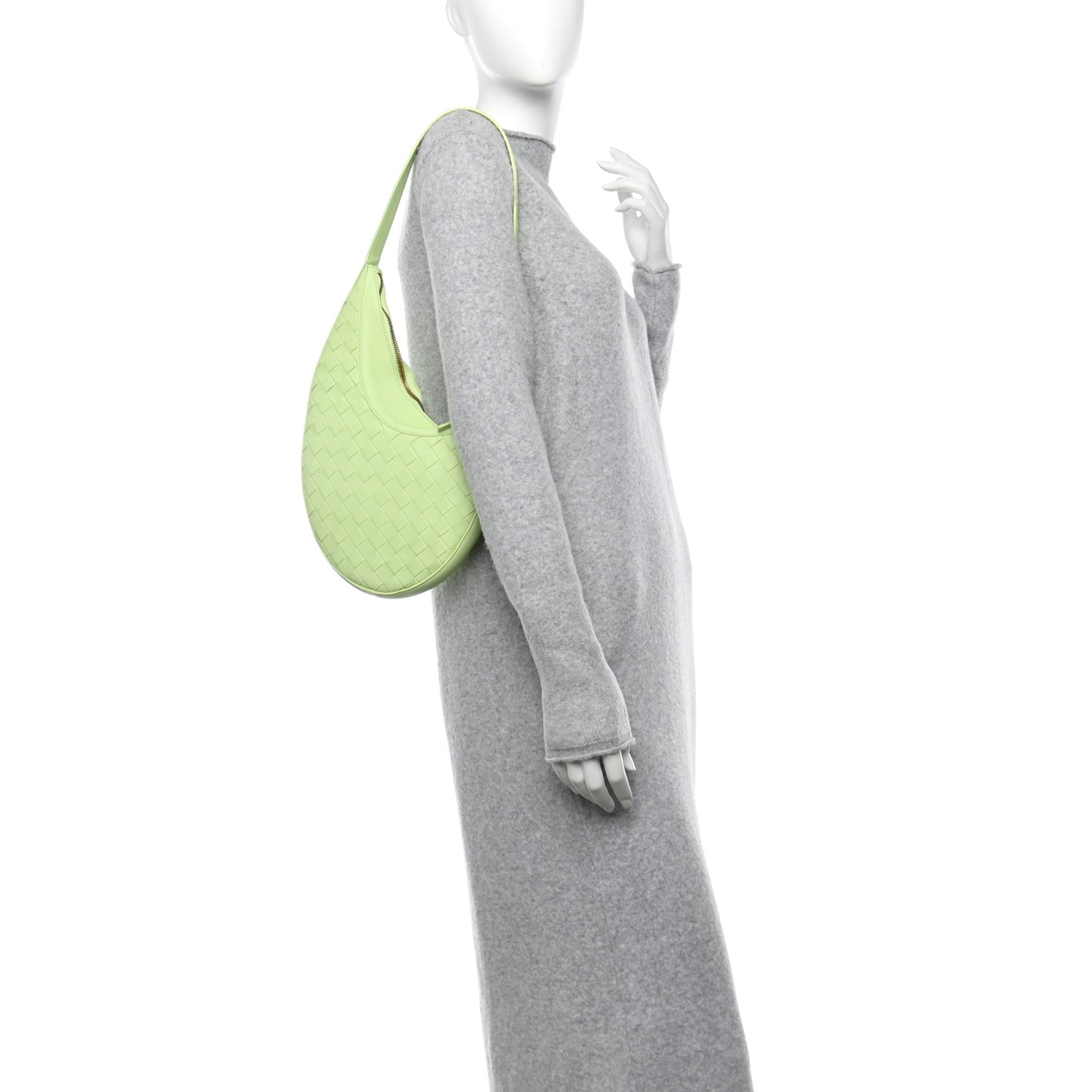 Nappa Intrecciato Small Drop Shoulder Bag Fennel
