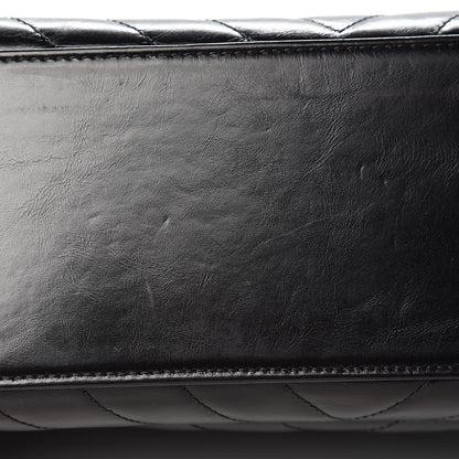 Chanel Calfskin Lizard Chevron Quilted Small Coco Handle Flap Black 10 of 13
