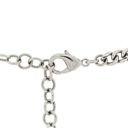 Chanel Pearl Crystal CC Heart Choker Necklace Silver 4 of 4