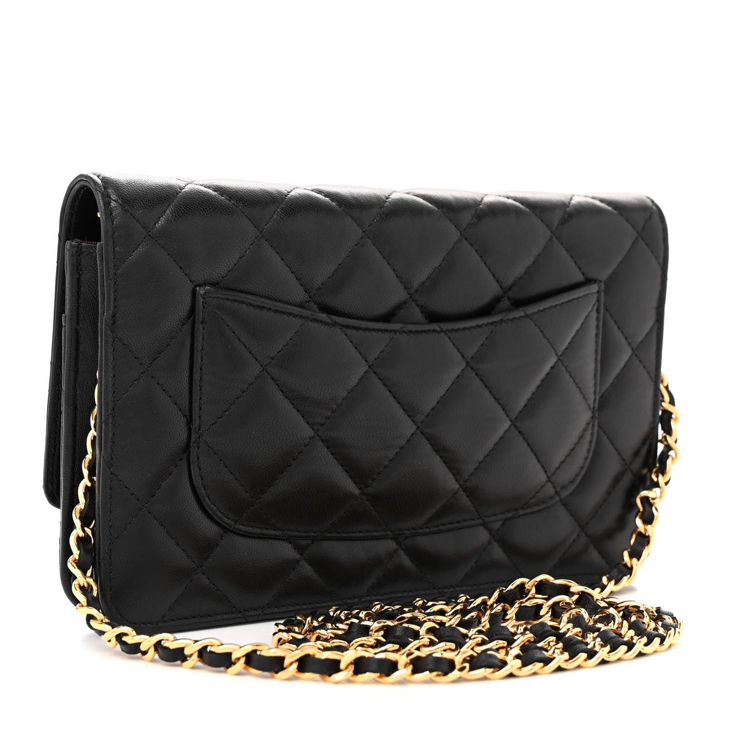 Chanel Lambskin Quilted Wallet On Chain WOC Black 3 of 11
