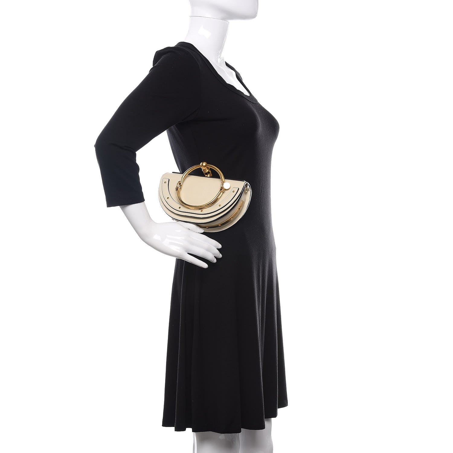 Chloe Calfskin Small Nile Bracelet Minaudiere Bag Off White 2 of 14