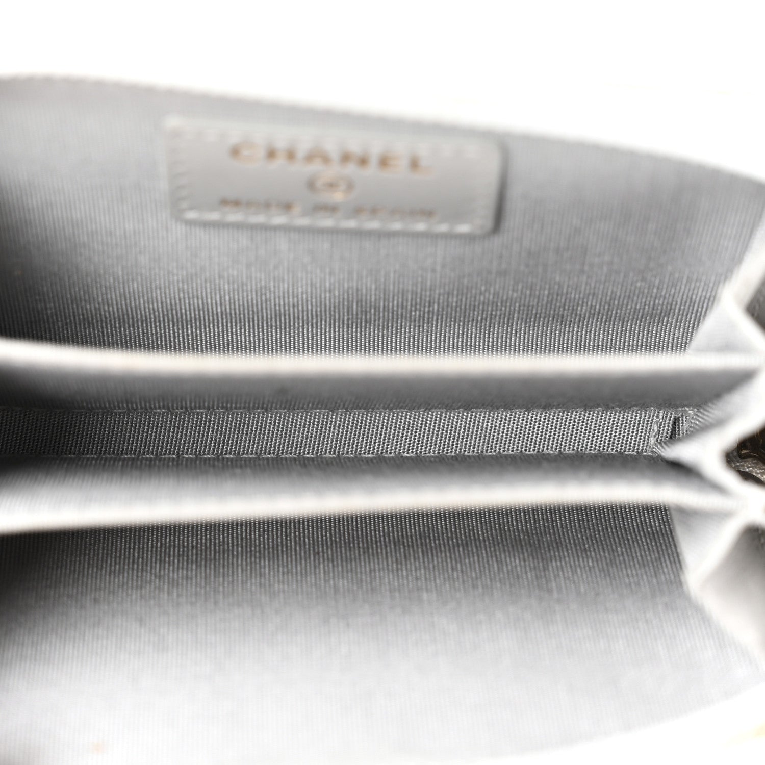Chanel Caviar Quilted Boy Zip Around Coin Purse Wallet Grey 5 of 8