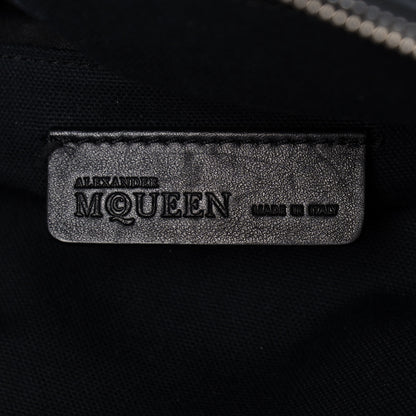 Alexander McQueen Grainy Calfskin Studded Padlock Skull Clutch Black 6 of 14