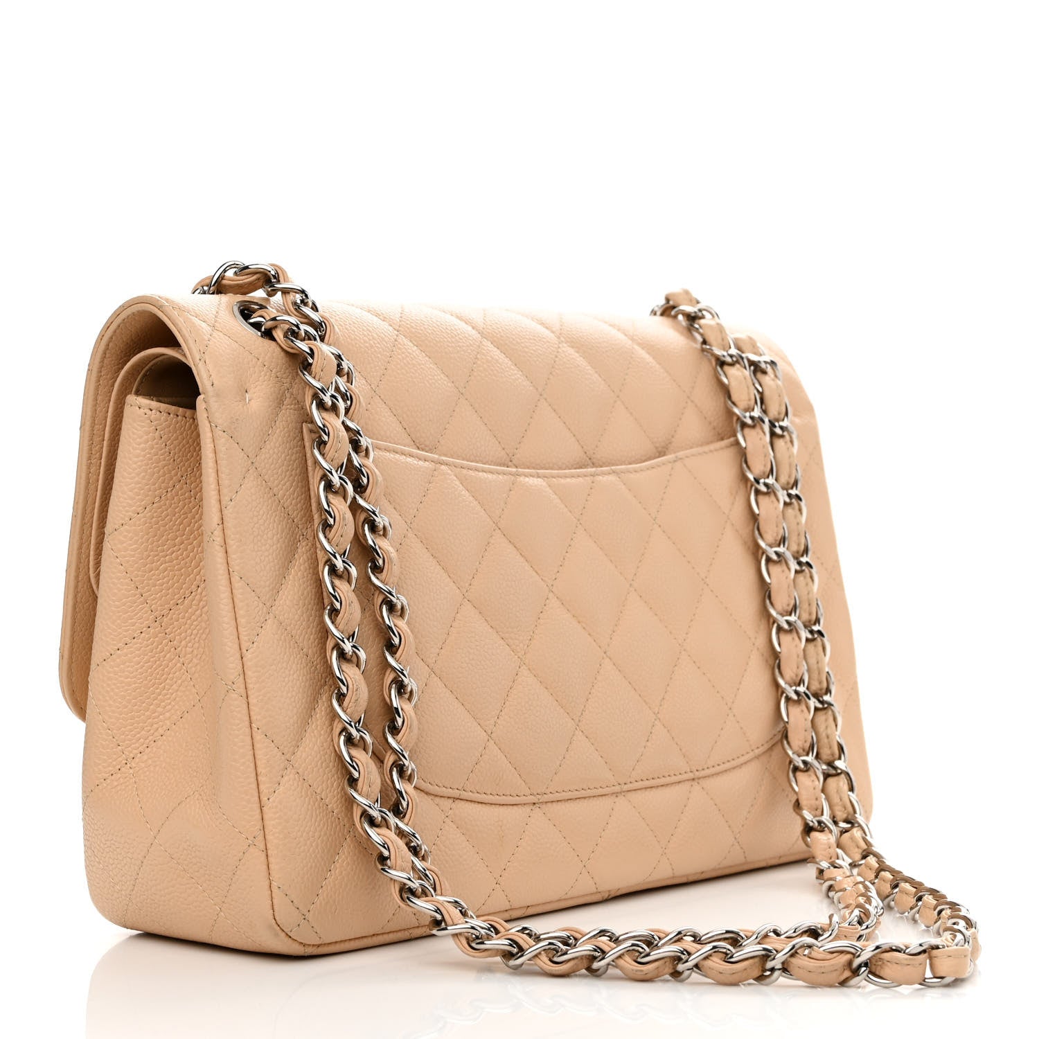 Chanel Caviar Quilted Jumbo Double Flap Beige 3 of 13