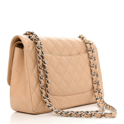 Chanel Caviar Quilted Jumbo Double Flap Beige 3 of 13