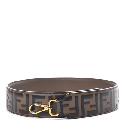 Fendi Vitello Century Bi-Color FF 1974 Embossed Strap You Maya Black 1 of 6