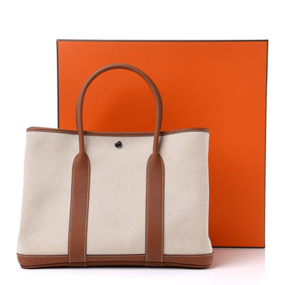 Hermes Twill H Negonda Garden Party 36 MM Tote Ecru Desert Gold 10 of 10