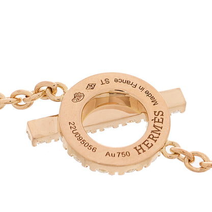 Hermes 18K Rose Gold Diamond Finesse Bracelet ST 4 of 5