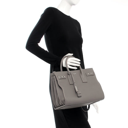 Saint Laurent Grained Calfskin Small Supple Sac De Jour Fog 3 of 9