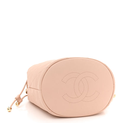 Chanel Lambskin Quilted Resin Bi-Color Chain Bucket Bag Light Beige 4 of 11