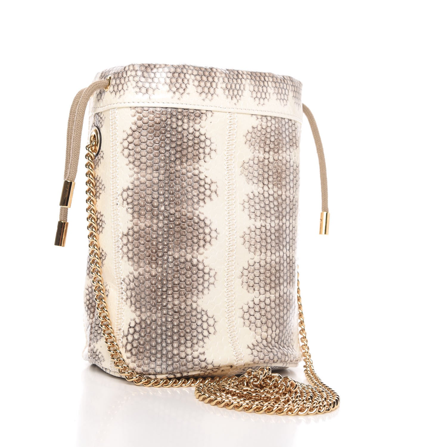 Gucci Snakeskin Mini Zumi Bucket Bag Grey 3 of 9