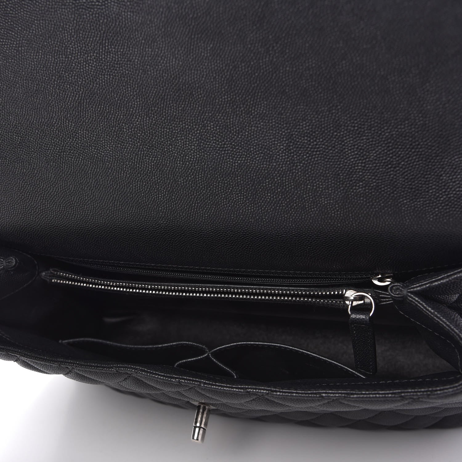 Chanel Caviar Lizard Quilted Medium Coco Handle Flap Black 5 of 10