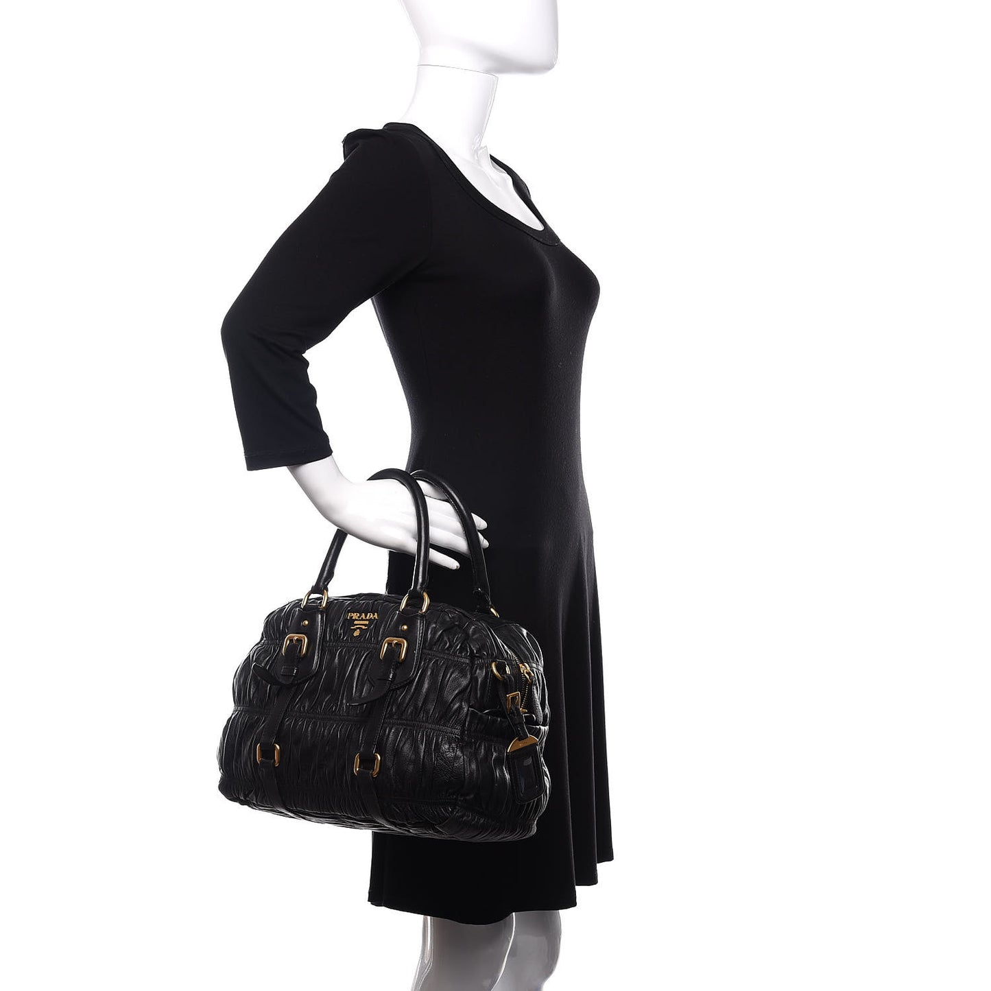 Nappa Gaufre Tote Black