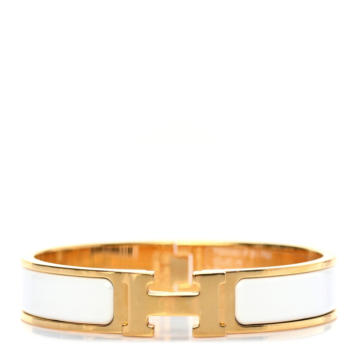 Hermes Enamel Narrow Clic Clac H Bracelet PM White 2 of 8