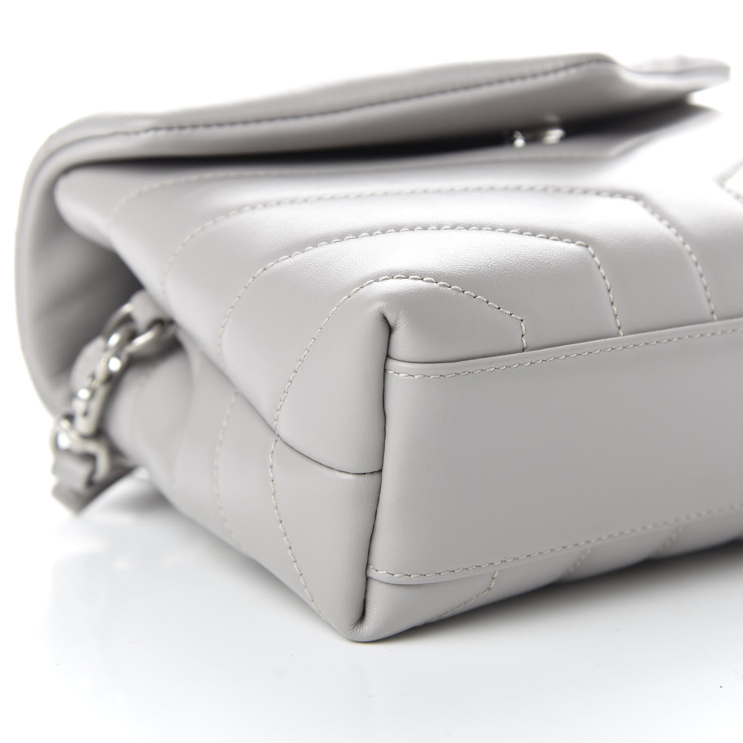 Saint Laurent Calfskin Y Quilted Monogram Toy Loulou Satchel Granite 7 of 9