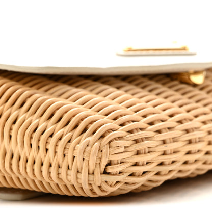 Prada Midollino City Calfskin Mini Bag Naturale White 9 of 13