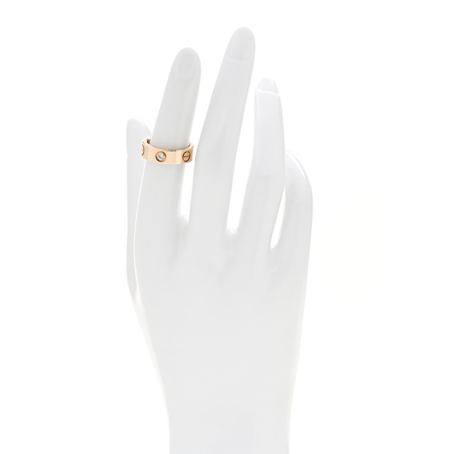 18K Pink Gold 3 Diamond 5.5mm LOVE Ring 50 5.25