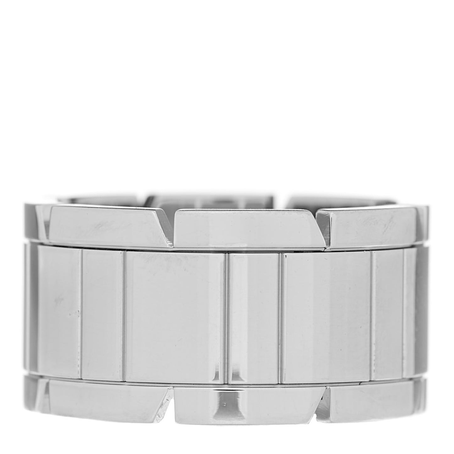 18K White Gold 11mm Tank Francaise Ring 55 7.25