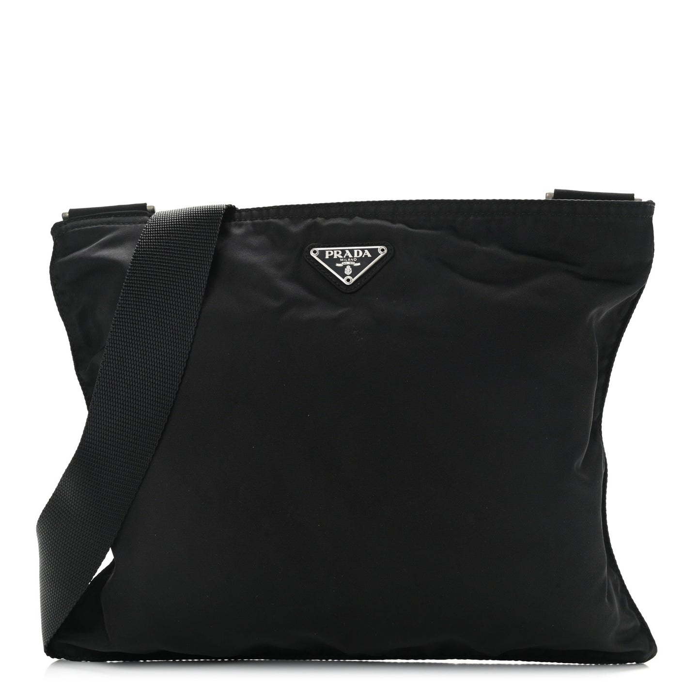 Nylon Vela Flat Messenger Bag Black