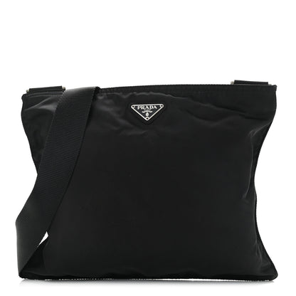 Prada Nylon Vela Flat Messenger Bag Black 1 of 11