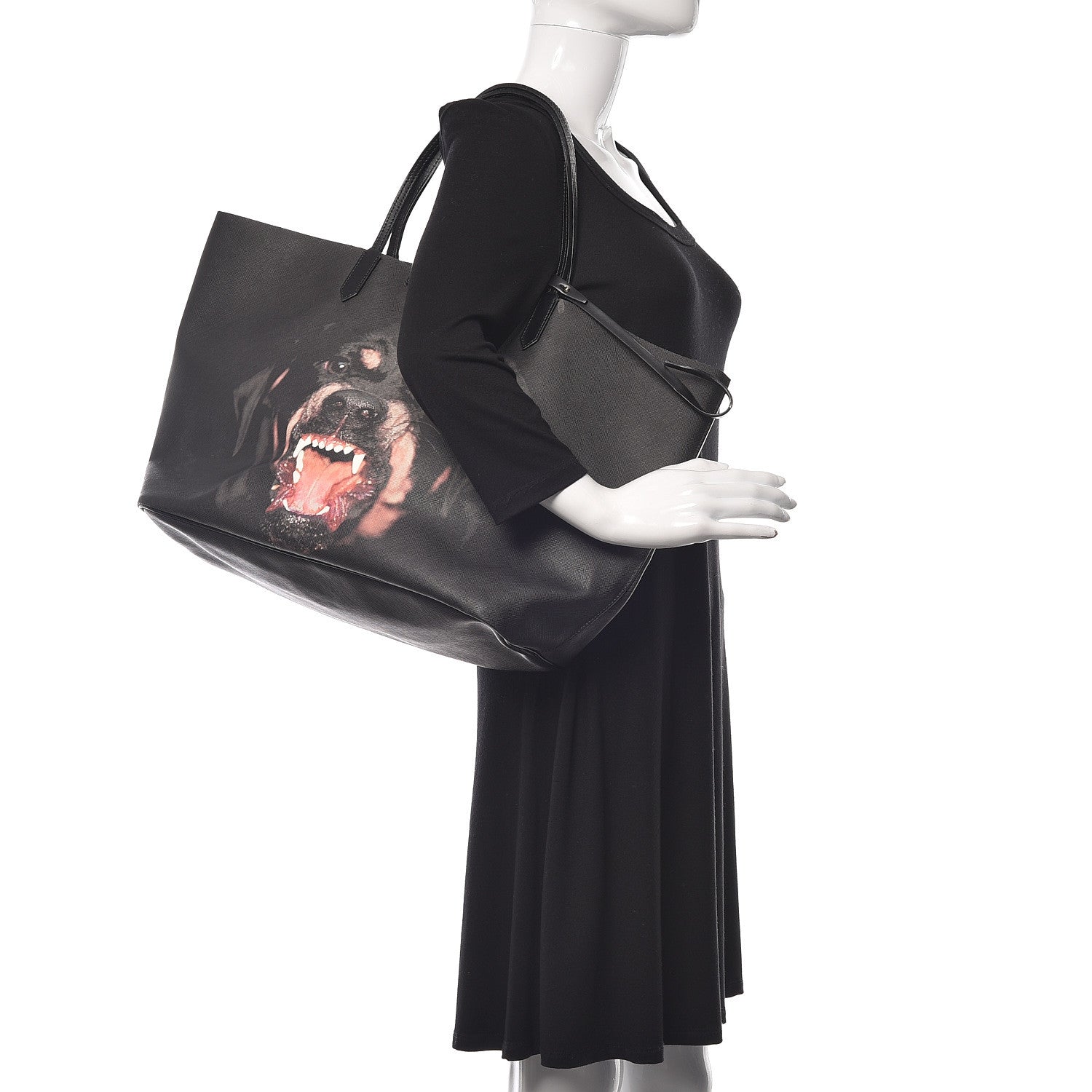 Givenchy Textured Coated Canvas Rottweiler Pint Large Antigona Tote Black 2 of 18