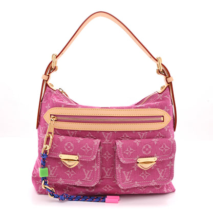 Louis Vuitton Denim Baggy PM Fuchsia 1 of 9