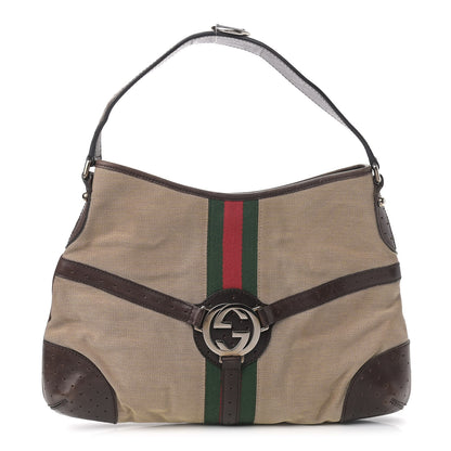 Gucci Canvas Web GG Shoulder Bag Brown 1 of 11