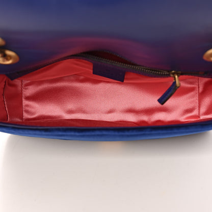 Gucci Velvet Matelasse Small GG Marmont Shoulder Bag Cobalt Blue 7 of 9