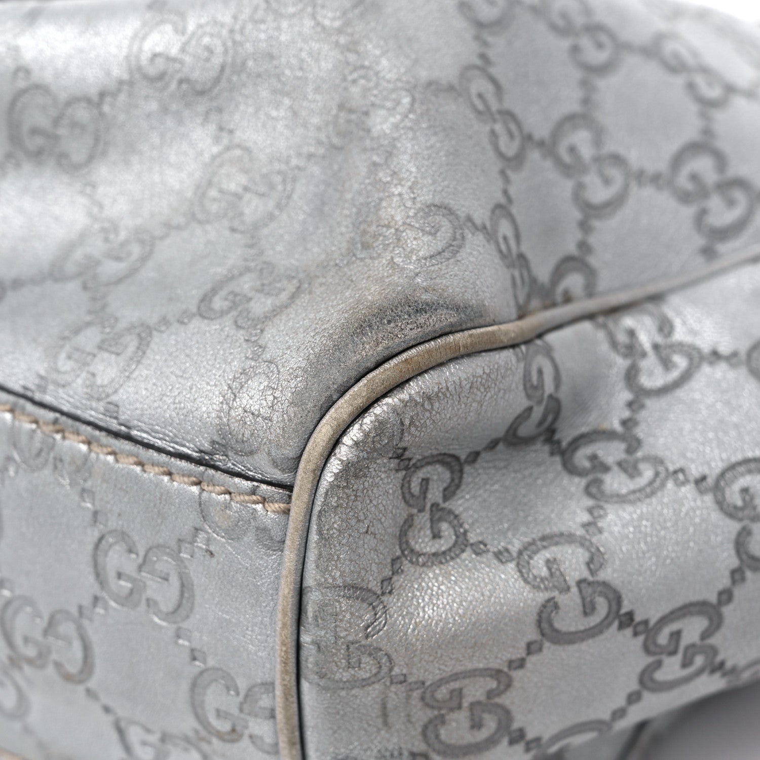 Gucci Metallic Guccissima Medium Sukey Tote Silver 9 of 25