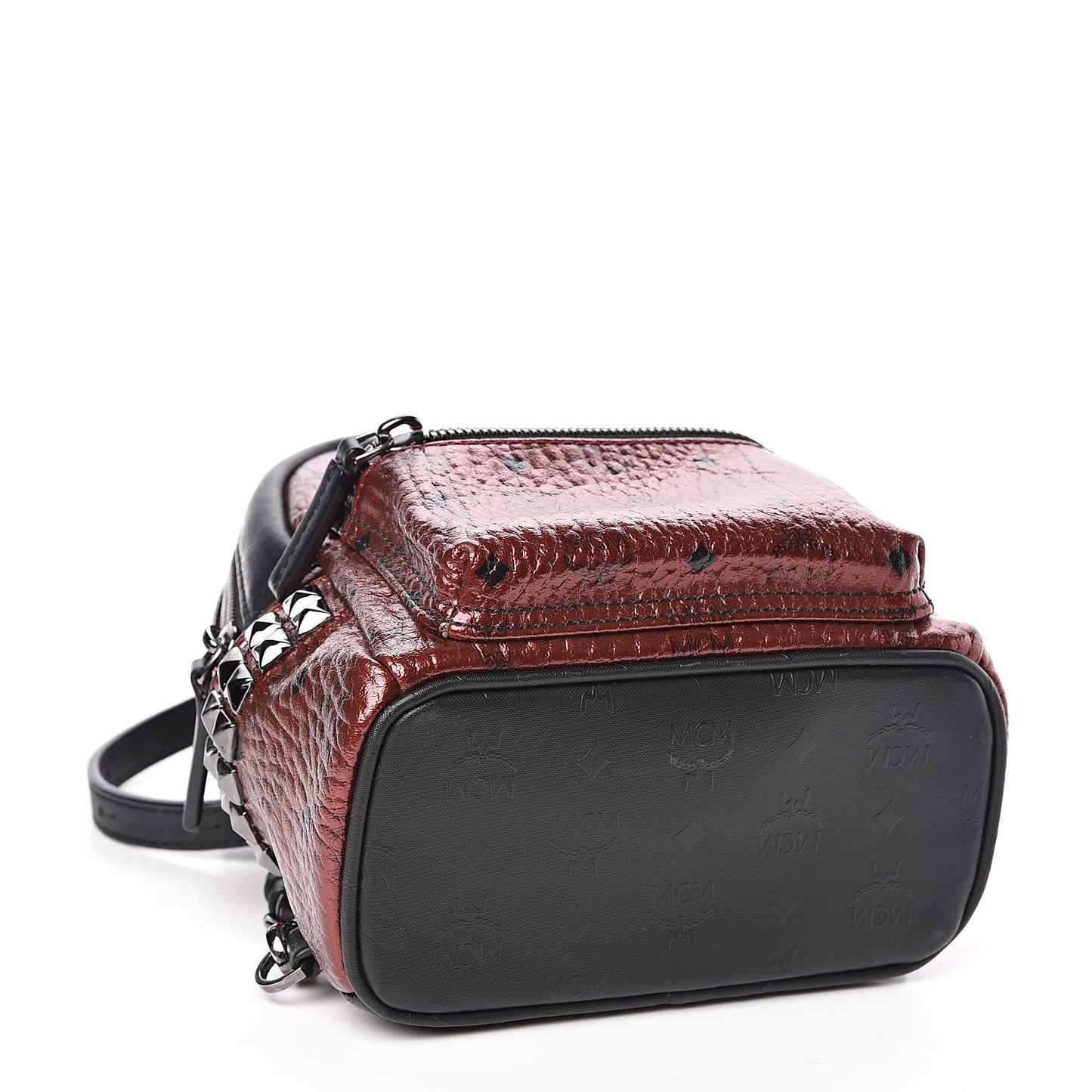 Metallic Visetos Studded X-Mini Bebe Boo Backpack Scooter Red Black