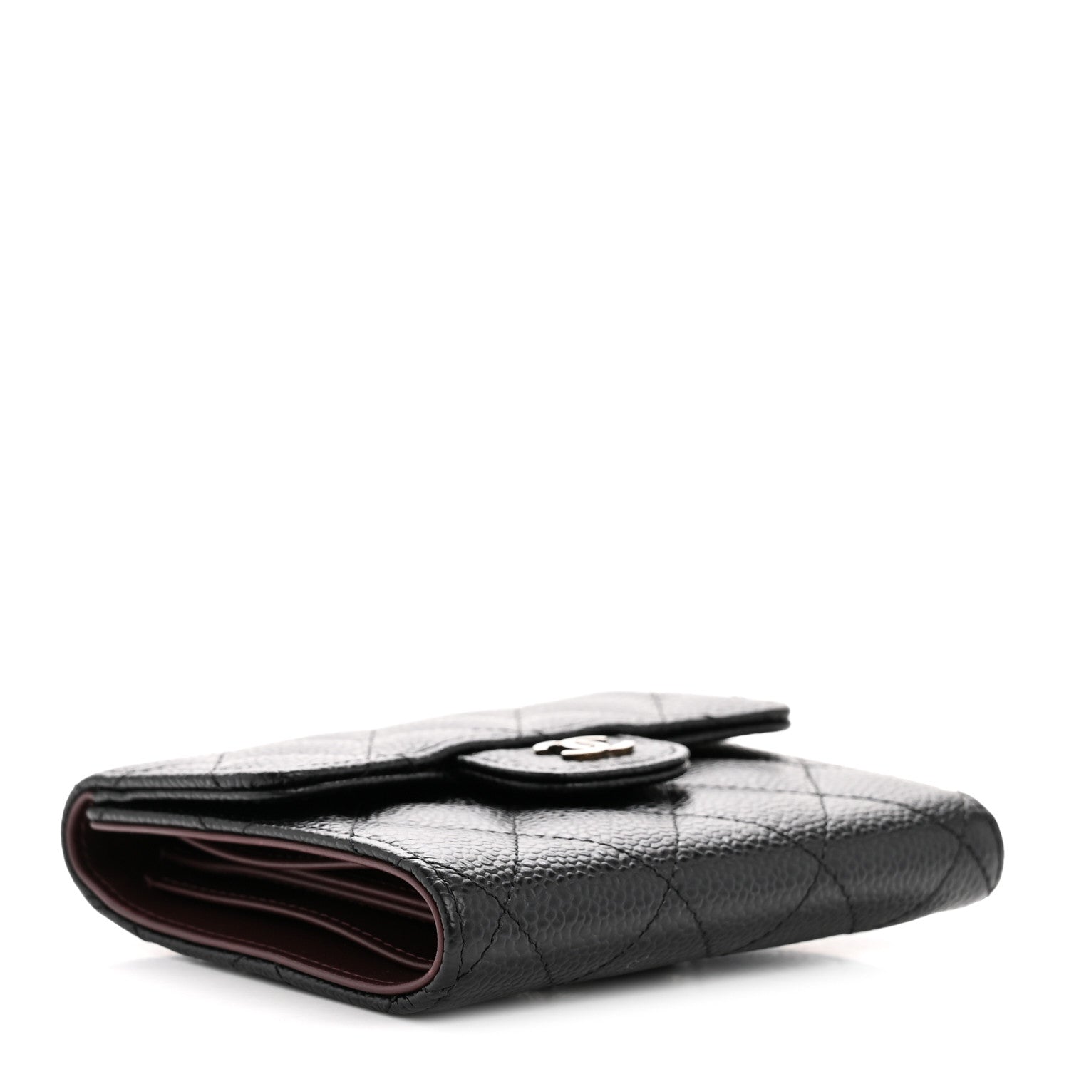 Chanel Caviar Quilted Compact Flap Wallet Black 4 of 9