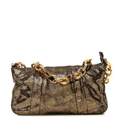 Fendi Metallic Canvas Pochette Gold 1 of 12