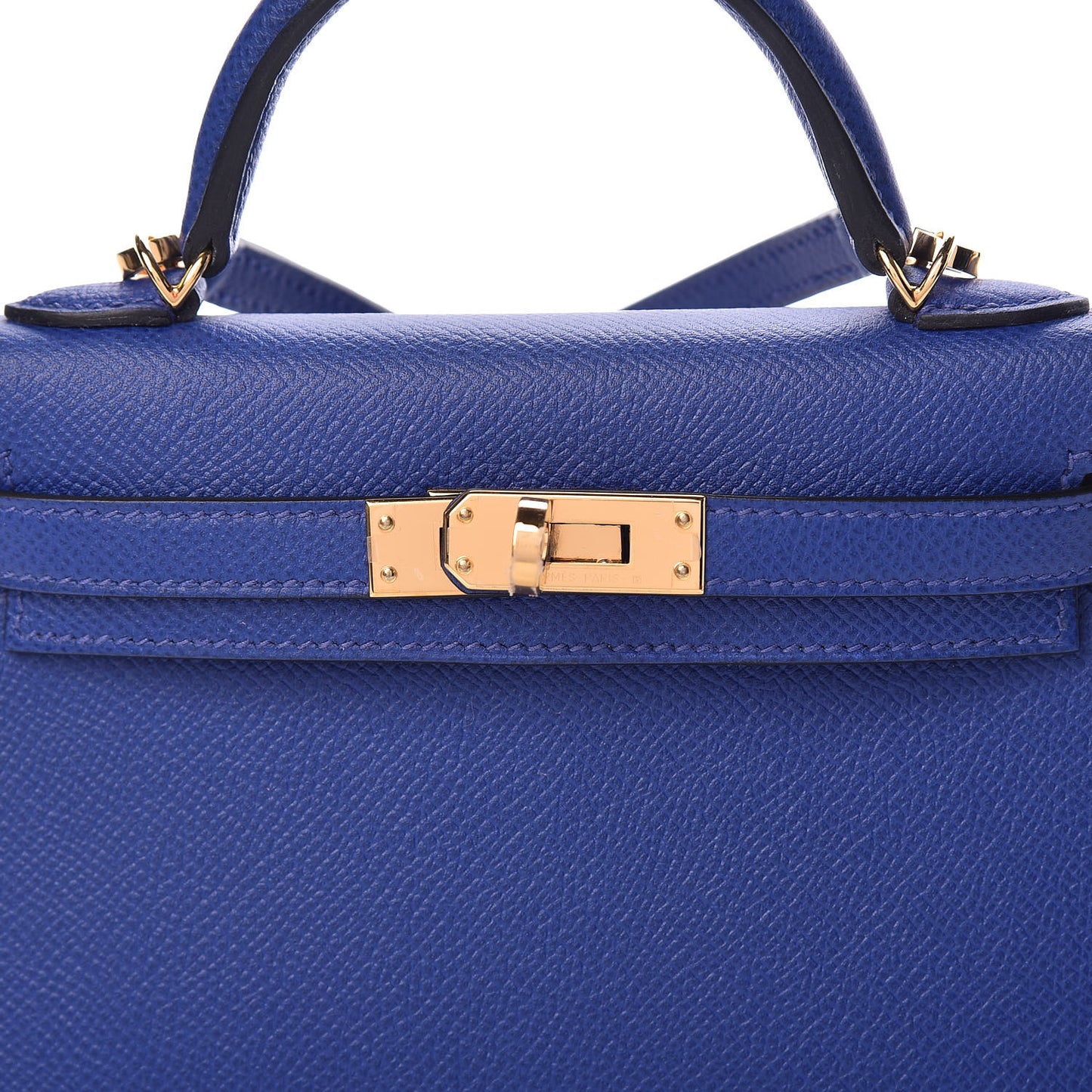 Epsom Mini Kelly Sellier 20 Bleu Electrique
