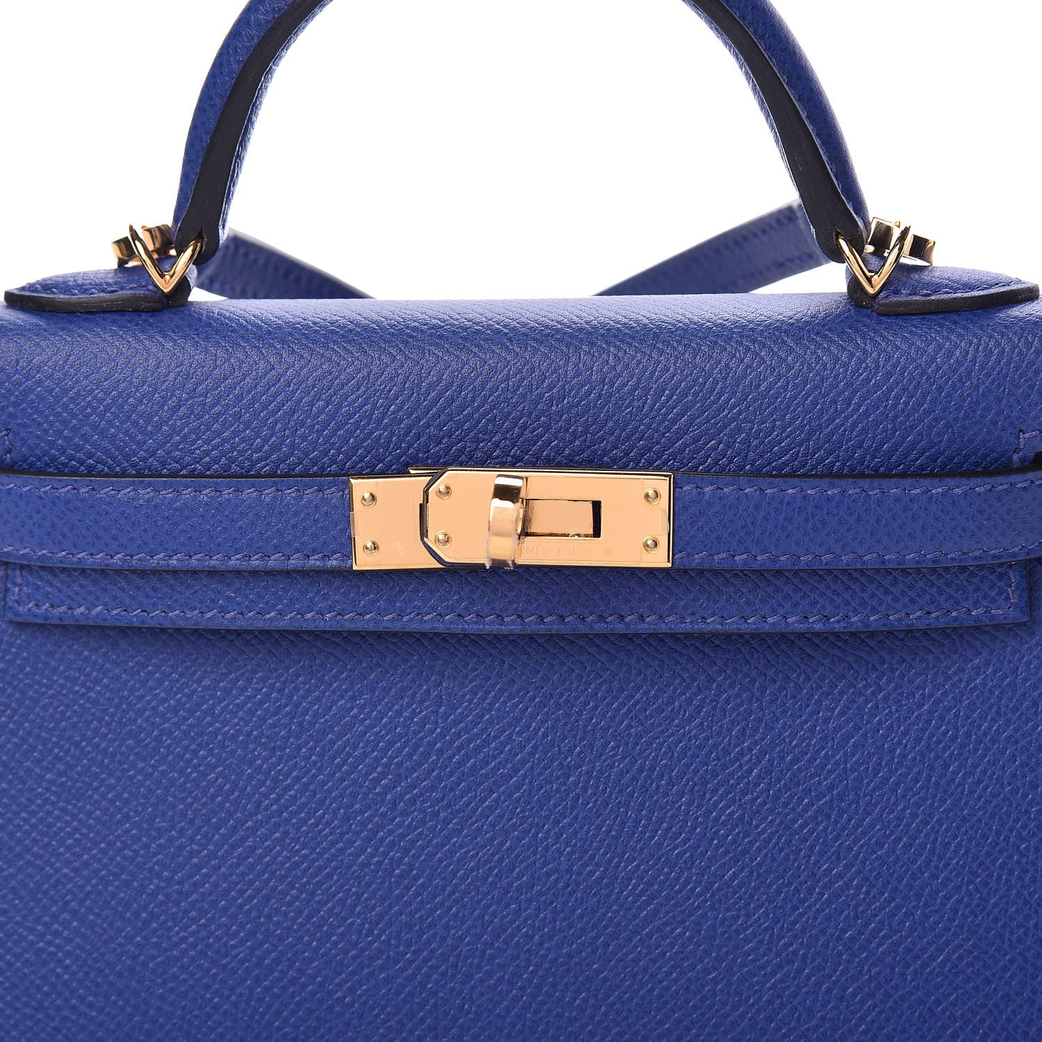 Hermes Epsom Mini Kelly Sellier 20 Bleu Electrique 12 of 35