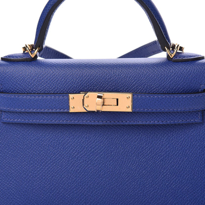 Hermes Epsom Mini Kelly Sellier 20 Bleu Electrique 12 of 35