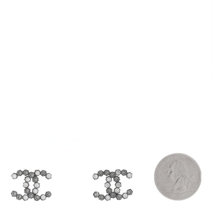 Chanel Ruthenium CHANEL Crystal Studded CC Earrings 2 of 4