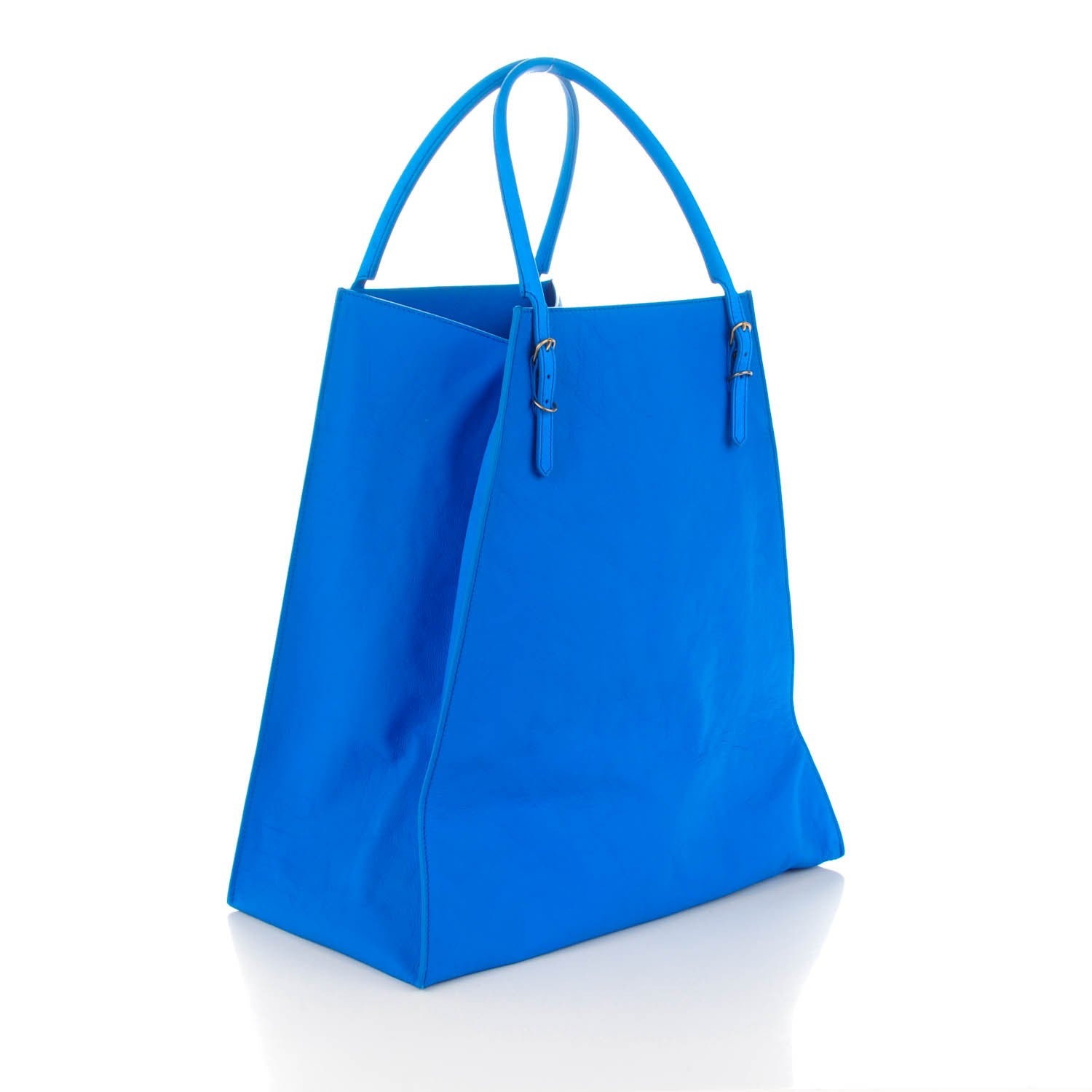 Balenciaga Veau Papier Basket Tote Bleu 3 of 6
