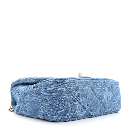 Chanel Denim Quilted Camellia Sweetheart Mini Flap Blue 4 of 11