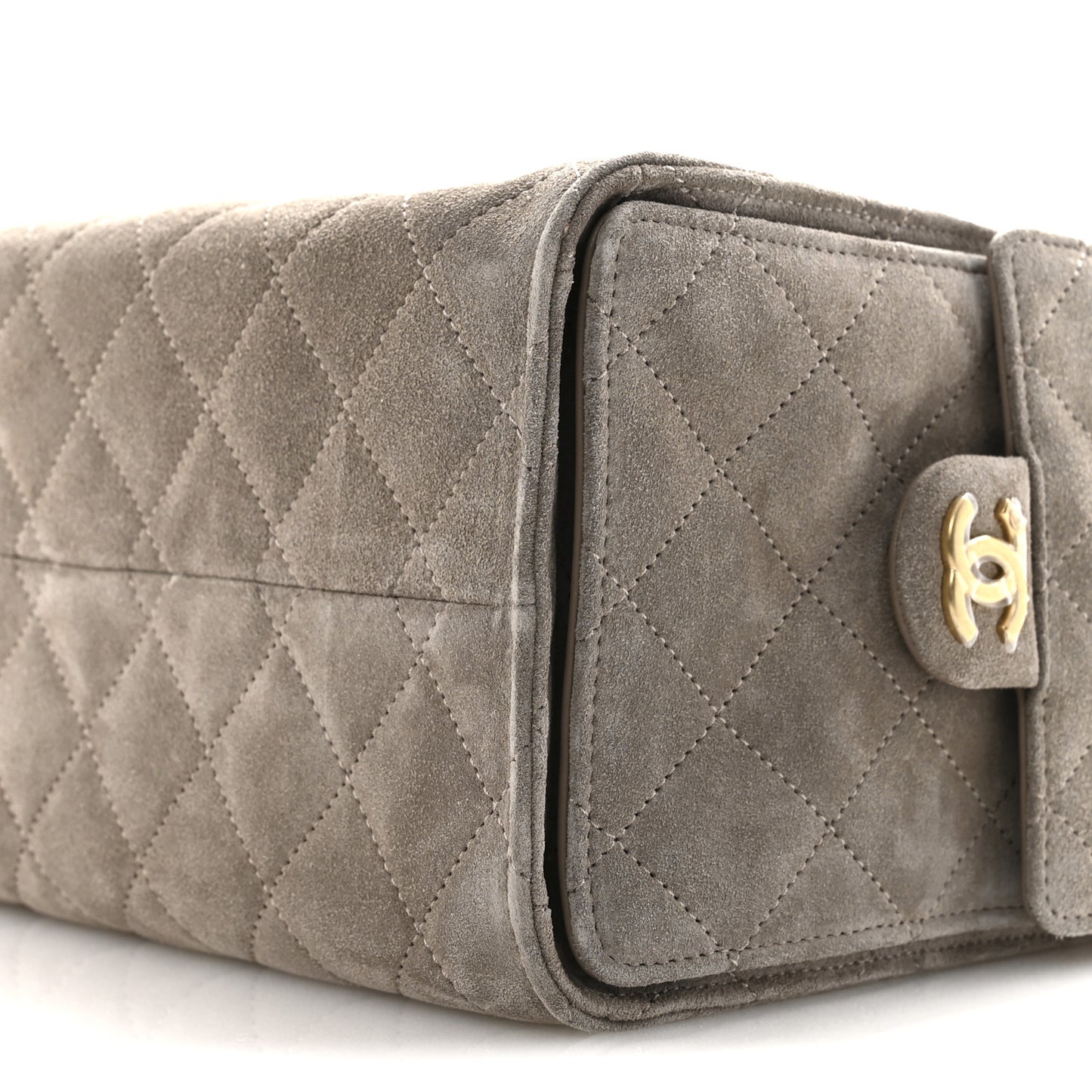 Suede Quilted Small Chanel 25 Handbag Dark Grey