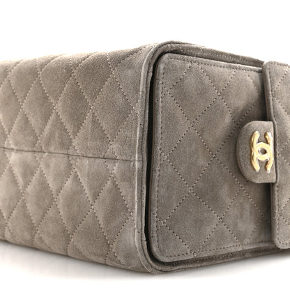 Chanel Suede Quilted Small Chanel 25 Handbag Dark Grey 10 of 11