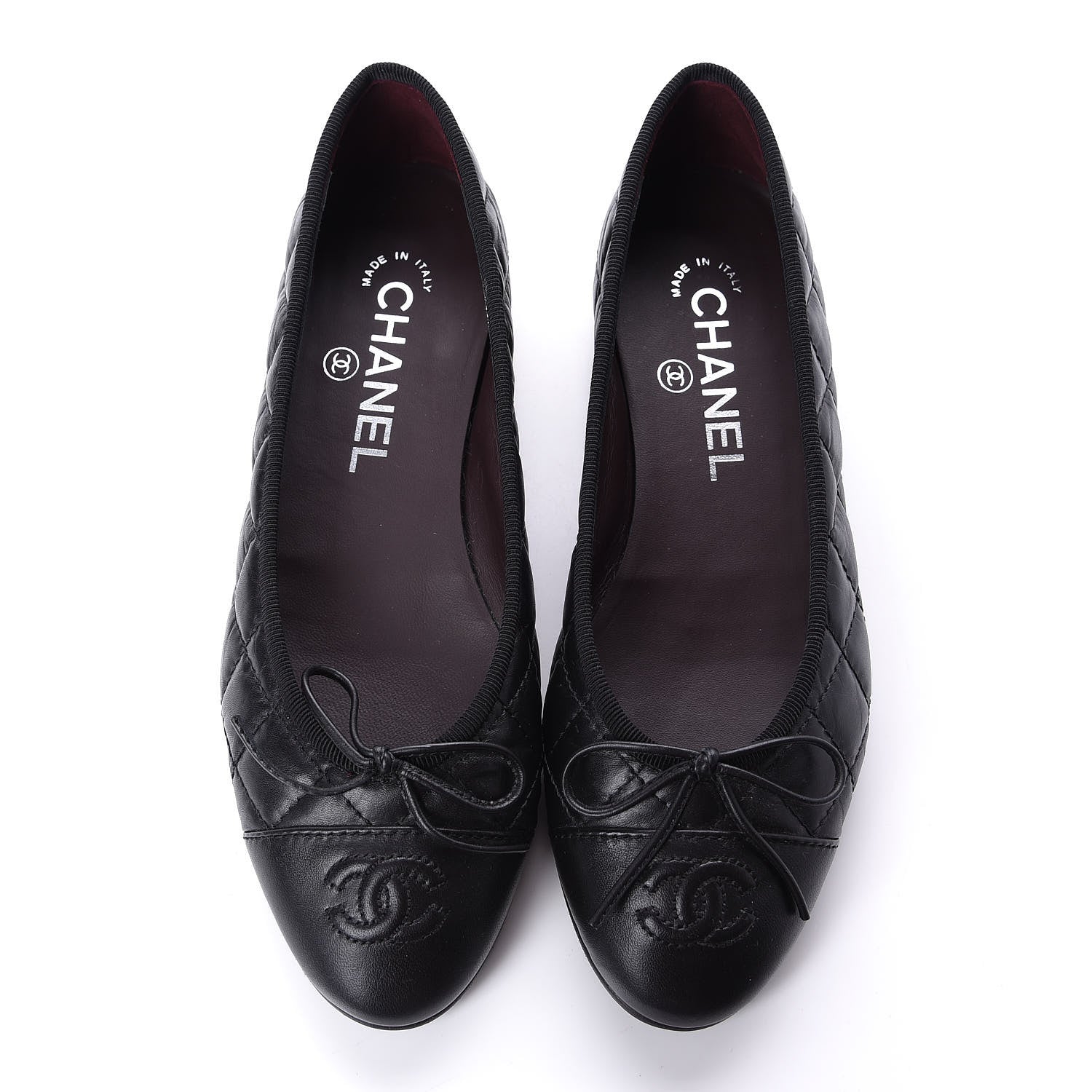 Chanel Aged Calfskin Quilted Cap Toe Ballerina Flats 35.5 Black 5 of 10