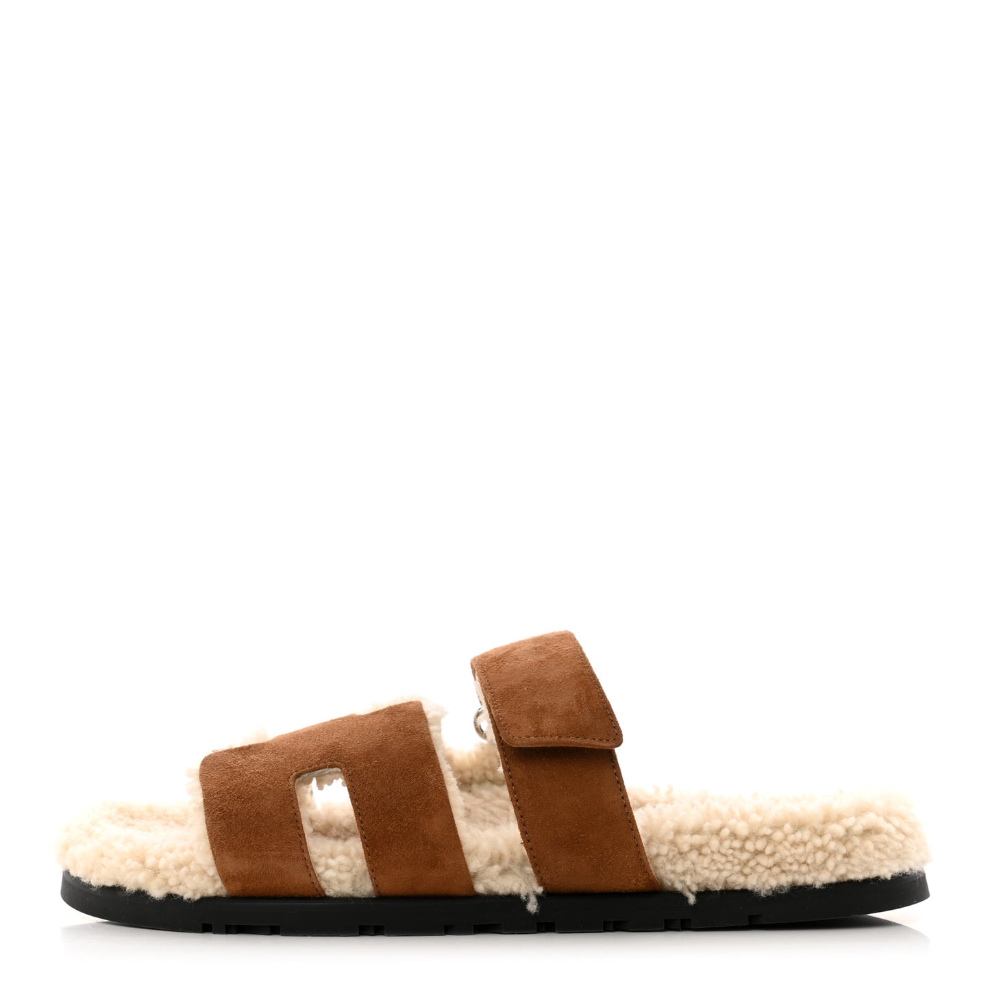 Suede Goatskin Woolskin Womens Chypre Sandals 40 Naturel Ecru