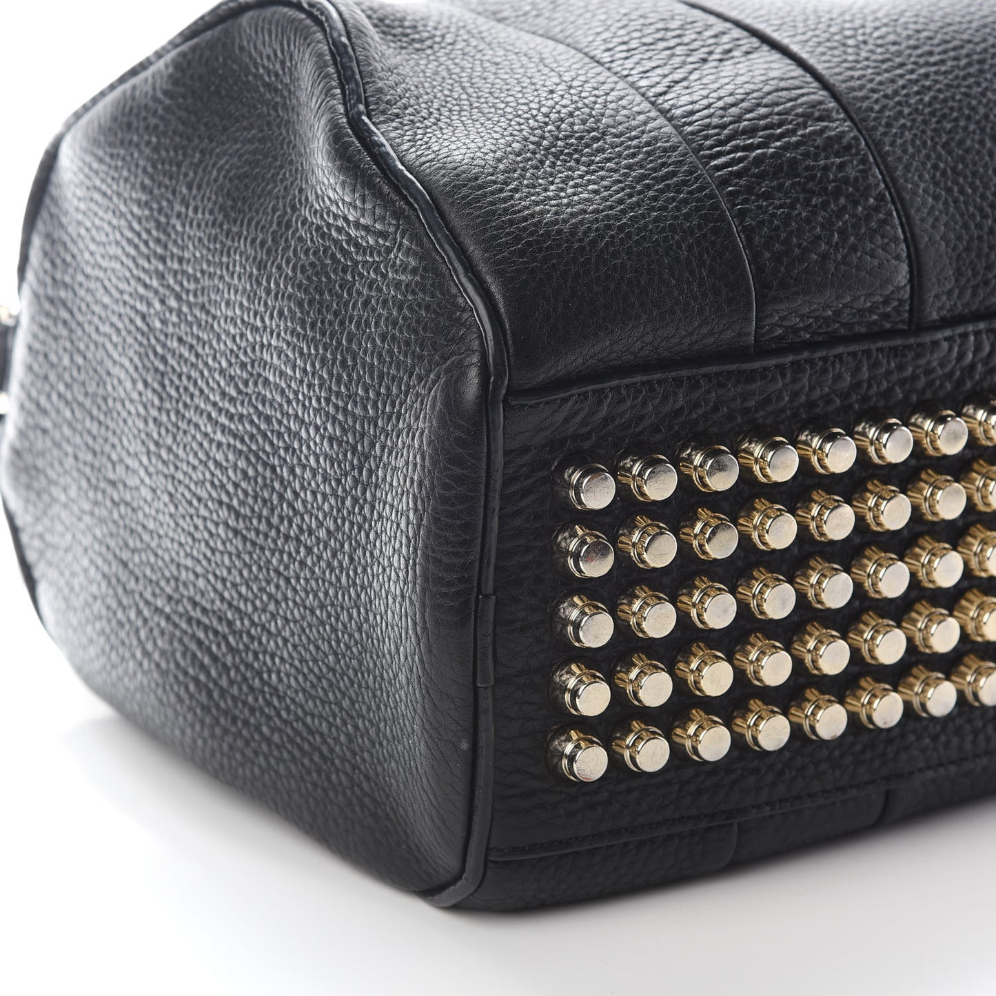 Pebbled Lambskin Rocco Black Pale Gold Hardware
