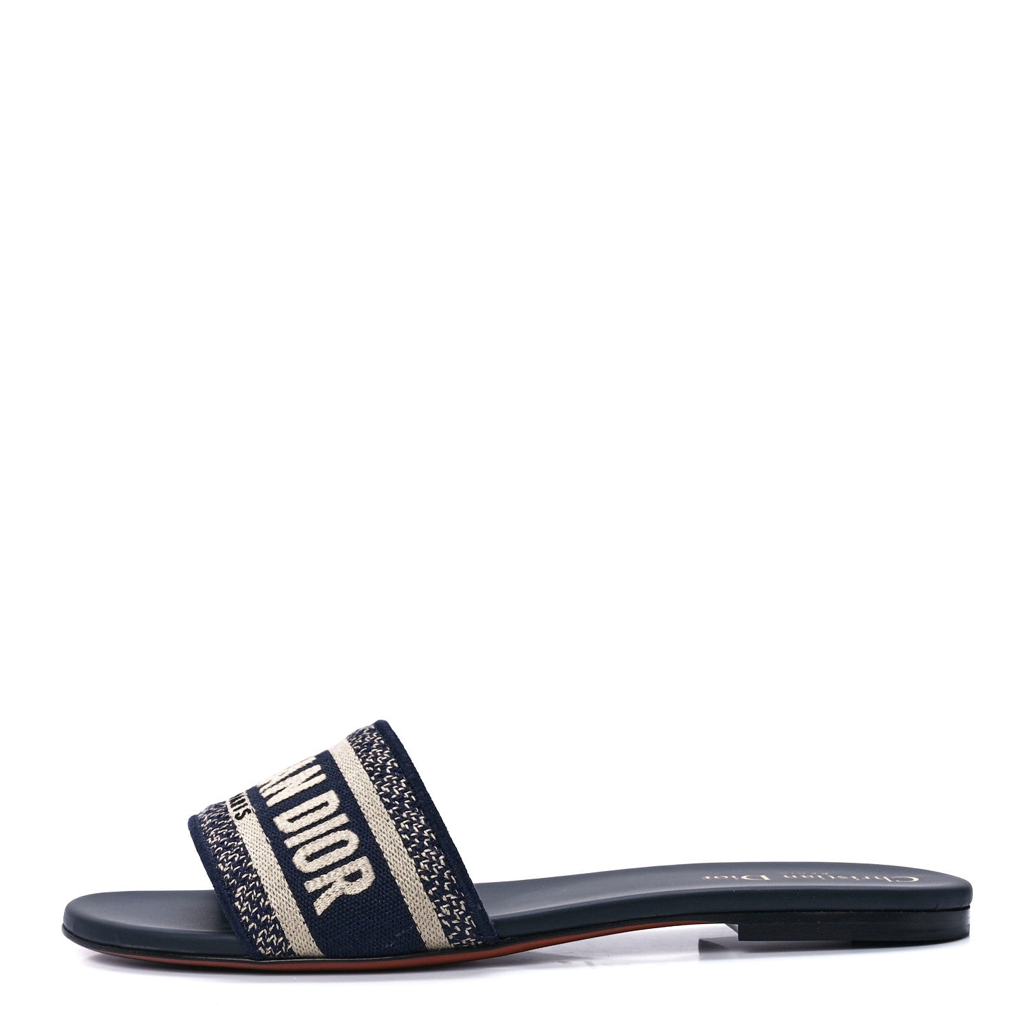 Christian Dior Canvas Embroidered Dway Mules Slide Sandals 40 Deep Blue 1 of 8