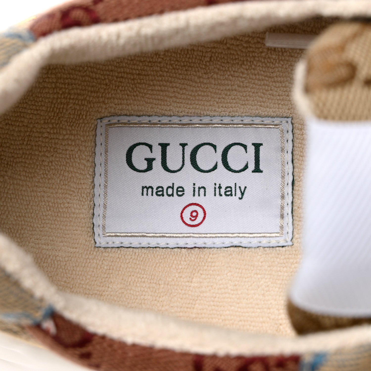 Gucci Monogram Multicolor Mens Rhyton Sneakers 9 Yellow Blue Great White Tabasco 7 of 8