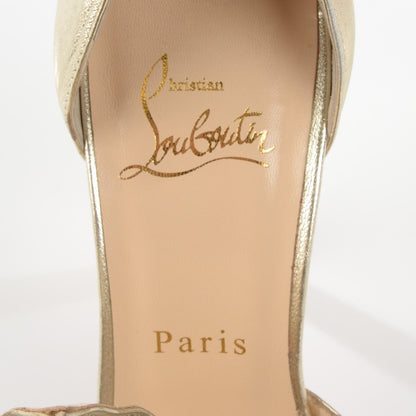 Christian Louboutin Metallic Leather Bow Pumps 39 Gold 7 of 9