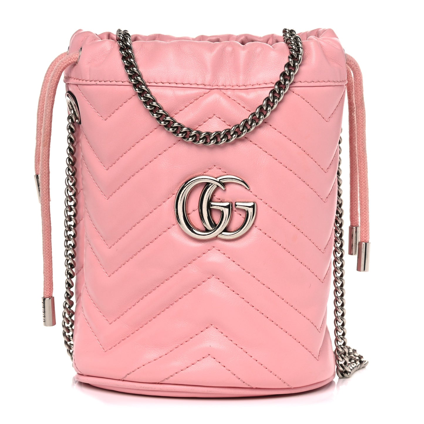Calfskin Matelasse Mini GG Marmont 2.0 Bucket Bag Wild Rose
